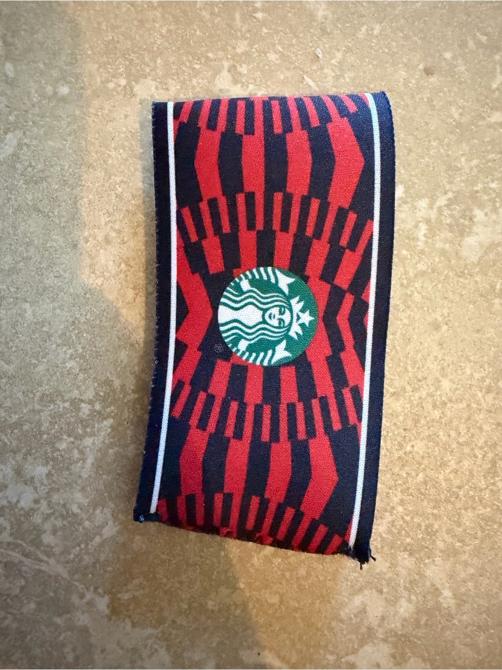 Starbucks Red & Black Patterned cup Sleeve
